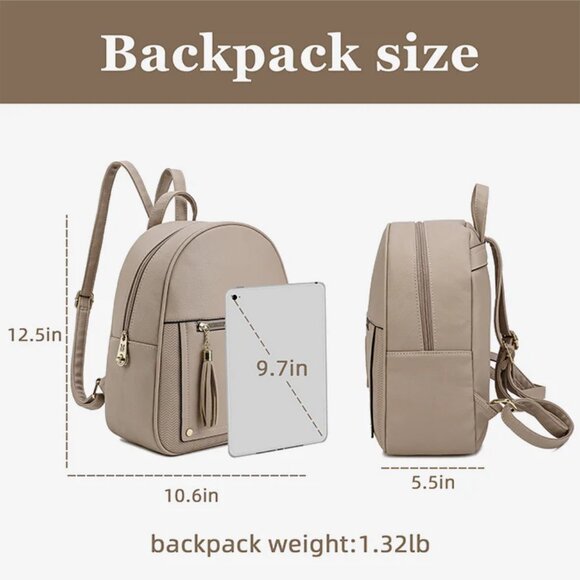 Montana West Khaki Backpack Anti Theft NWT - Picture 4 of 6